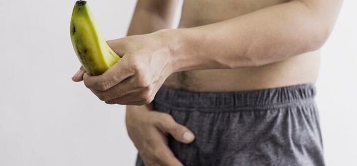 το μέγεθος του πέους ενός άνδρα στο παράδειγμα μιας μπανάνας