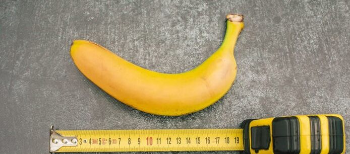 μέτρηση πέους στο παράδειγμα μιας μπανάνας